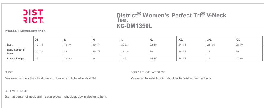 KC-DM1350L District ® Women’s Perfect Tri ® V-Neck Tee