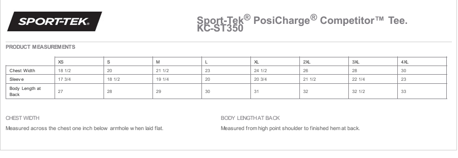 KC-ST350SS Unisex Sport-Tek® PosiCharge® Competitor™ Tee Short Sleeve