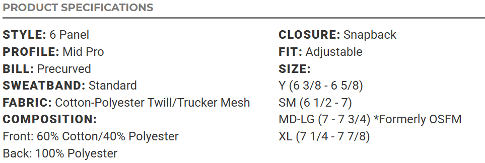 KC-R112C-AIN Richardson Adult Trucker  Cap- Offset 2Color Puff Embroidiery logo