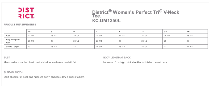 KC-DM1350L District ® Women’s Perfect Tri ® V-Neck Tee