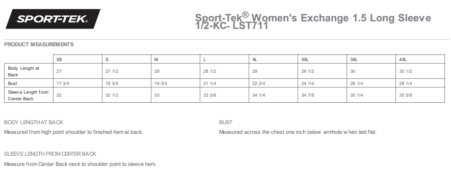 KC-LST711 Sport-Tek® Women's Exchange 1.5 Long Sleeve 1/2-Zip