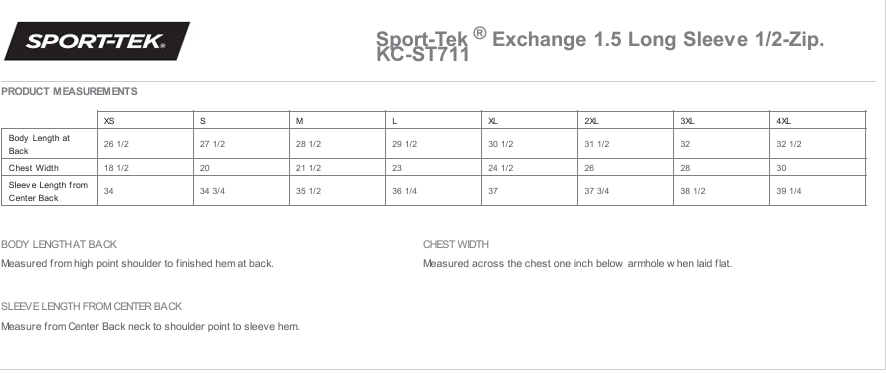 KC-ST711 Sport-Tek® Mens's Exchange 1.5 Long Sleeve 1/2-Zip